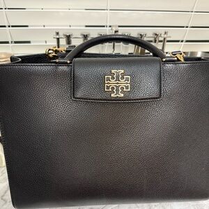 Tory Burch Black Tote with Gold Accents